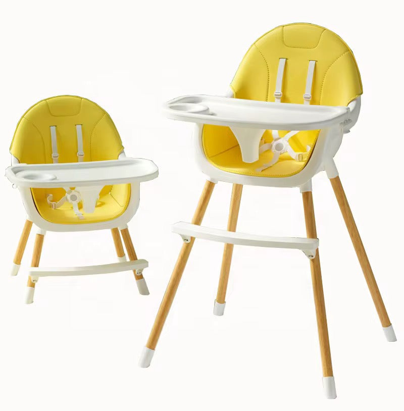 Chaise haute design scandinave évolutive 2 positions pied métal couleur bois solide