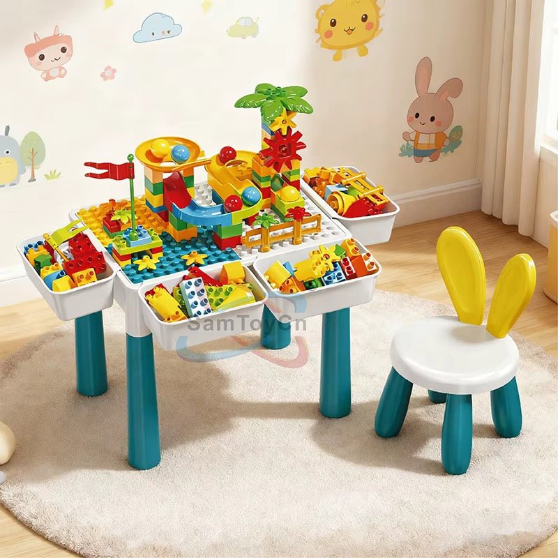 Table de Jeu de Construction Éducative pour Enfant 85pcs