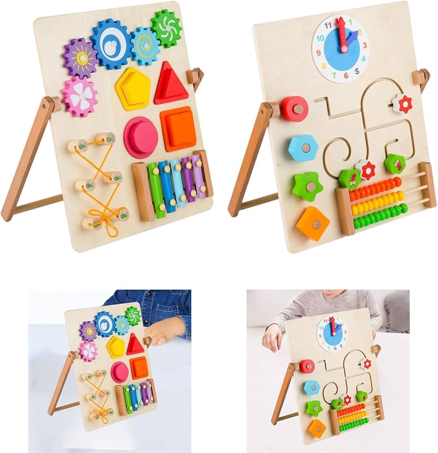 Tableau d'activités en bois pour tout-petits | Tableau d'éveil sensoriel pour enfants | Xylophone pour bébé | Jouets pour bébé | Jouets d'éveil