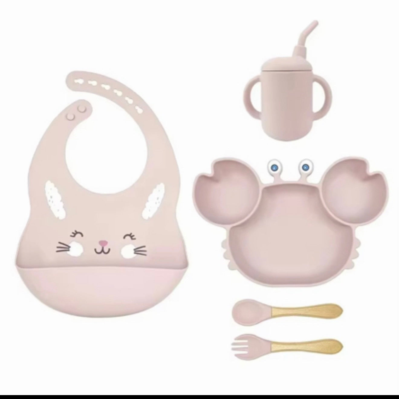Set Repas en silicone Pour Enfant - 5 pieces , 5 Couleurs au Choix (Copie)