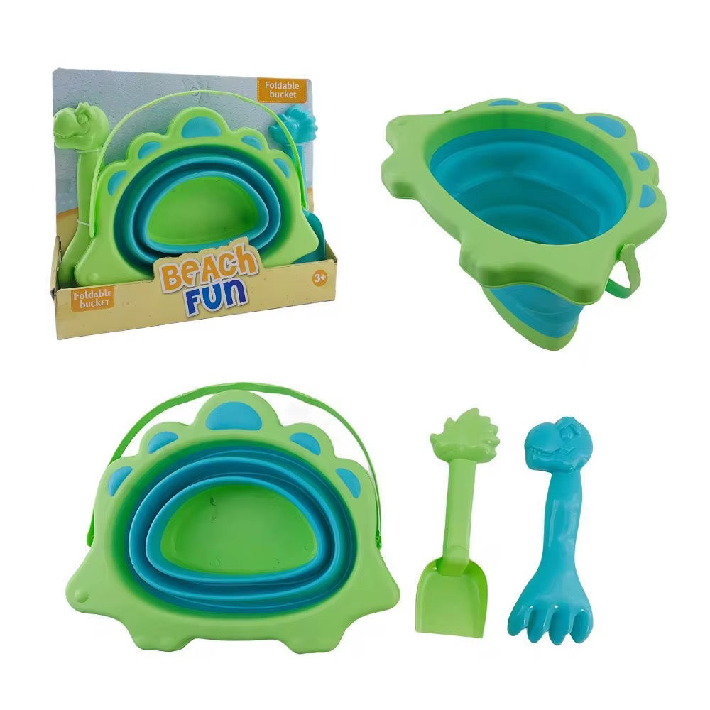Jouet de Plage Pliable pour Enfants – Design Dinosaure (3 Pièces) rose ou vert