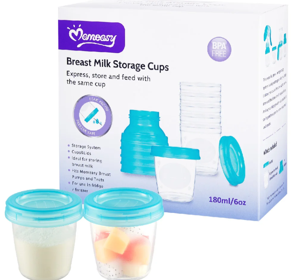 Momeasy 6 pot de conservation et stockage lait et aliments 180 ML