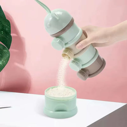 Boîte Doseuse de Lait en Poudre Bébé – 4 Compartiments Empilables | Design Ours