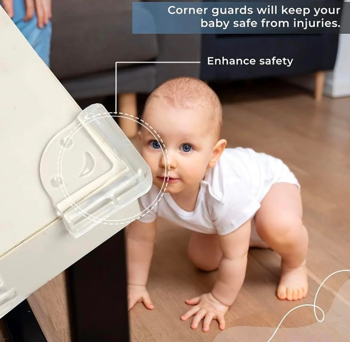 Protection Coins de Table Bébé – Lot de 4 – Transparent