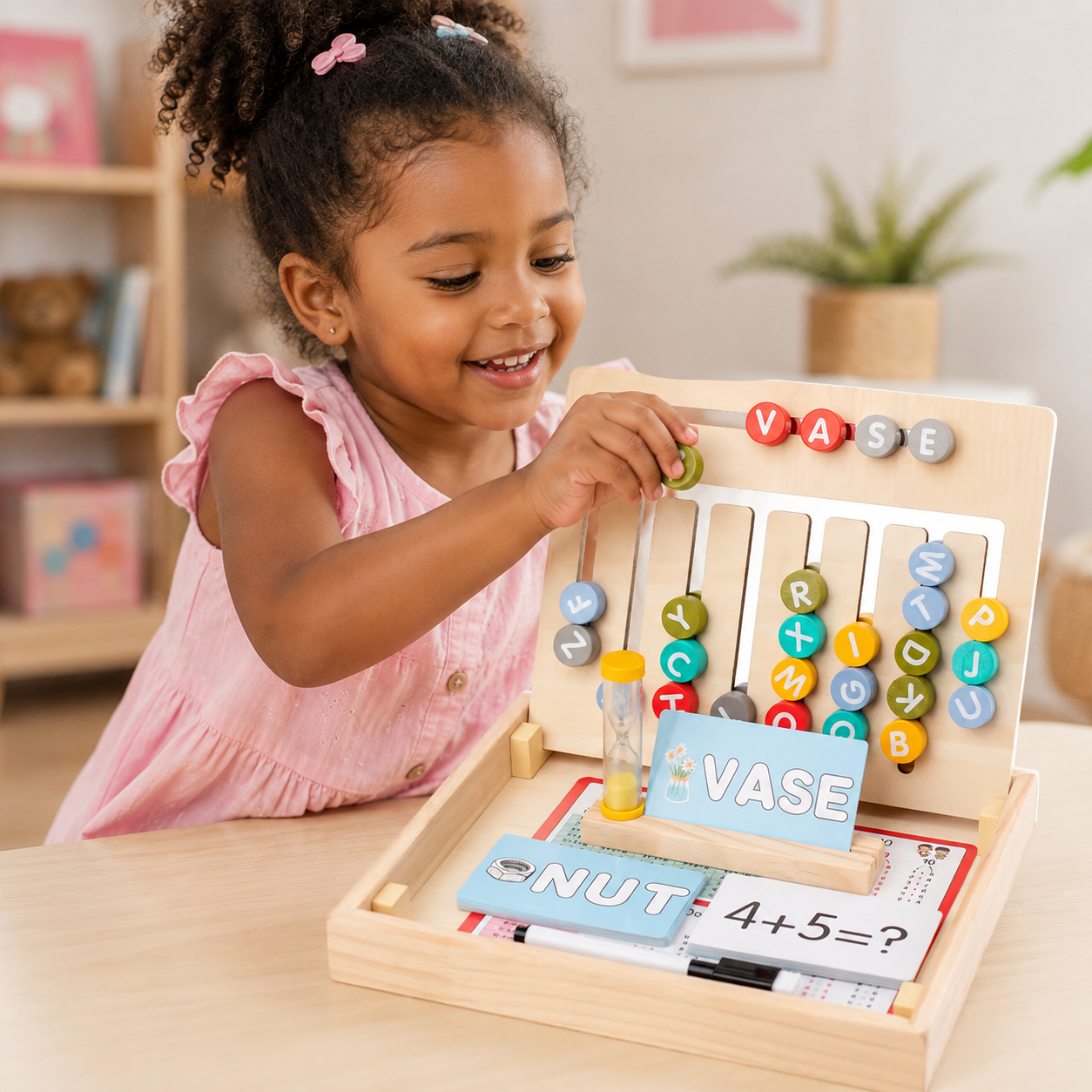 📚 Jeu Montessori d’Apprentissage des Mots et des Lettres en Bois