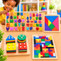 Kit de 5 jeux Montessori éducatifs en bois – Éveil, logique et apprentissage