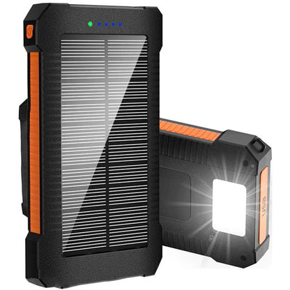 Chargeur solaire - Power Bank avec lampe torche LED intégrée pour tous les téléphones portables et appareils électroniques