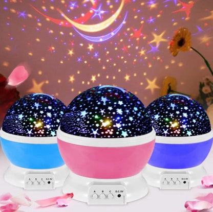 Veilleuse Étoilée Rotative 360° – Projecteur Ciel Étoilé LED – Lampe de Nuit Enfant avec Effets Lumineux Multicolores