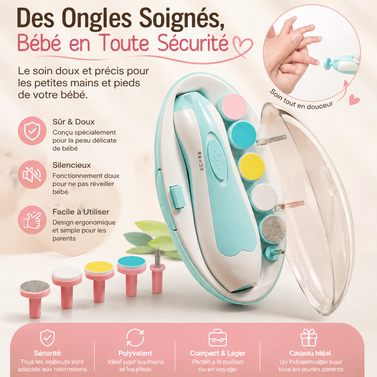 Lime à Ongles Électrique pour Bébé – Douceur, Sécurité et Sérénité au Quotidien