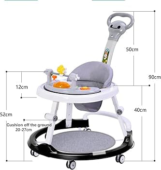 youpla  Trotteur Bébé 2-en-1 avec Poignée – Marche &amp; Pousseur – Jouets Musicaux – Plateau Repas