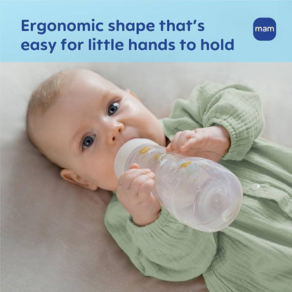 MAM Easy Active™ Biberons Bébé 330 ml – Lot de 4 – Débit Rapide + tétine X-Cut offerte