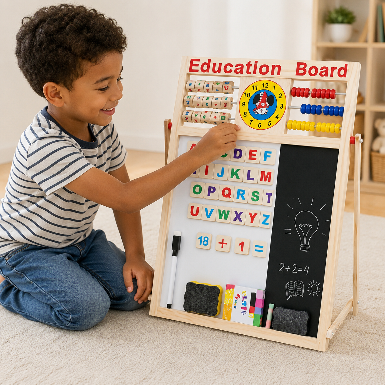 Tableau Éducatif Double Face Montessori – Apprendre en S’amusant !