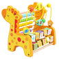 Jouet Éducatif en Bois Multiactivités – Forme Girafe – Abacus, Perles, Chiffres et Formes
