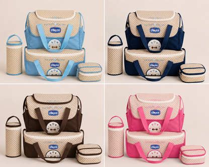 Sac à Langer Chicco 4 Pièces – Élégance & Praticité pour Bébé