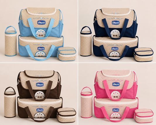 Sac à Langer Chicco 4 Pièces – Élégance & Praticité pour Bébé