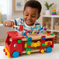 Camion de construction en bois éducatif