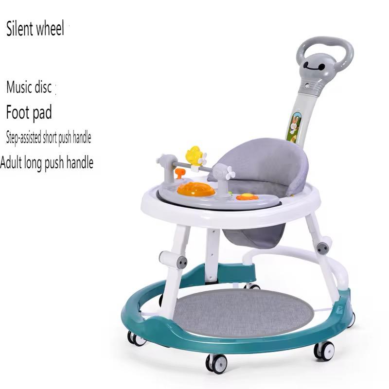 youpla  Trotteur Bébé 2-en-1 avec Poignée – Marche &amp; Pousseur – Jouets Musicaux – Plateau Repas