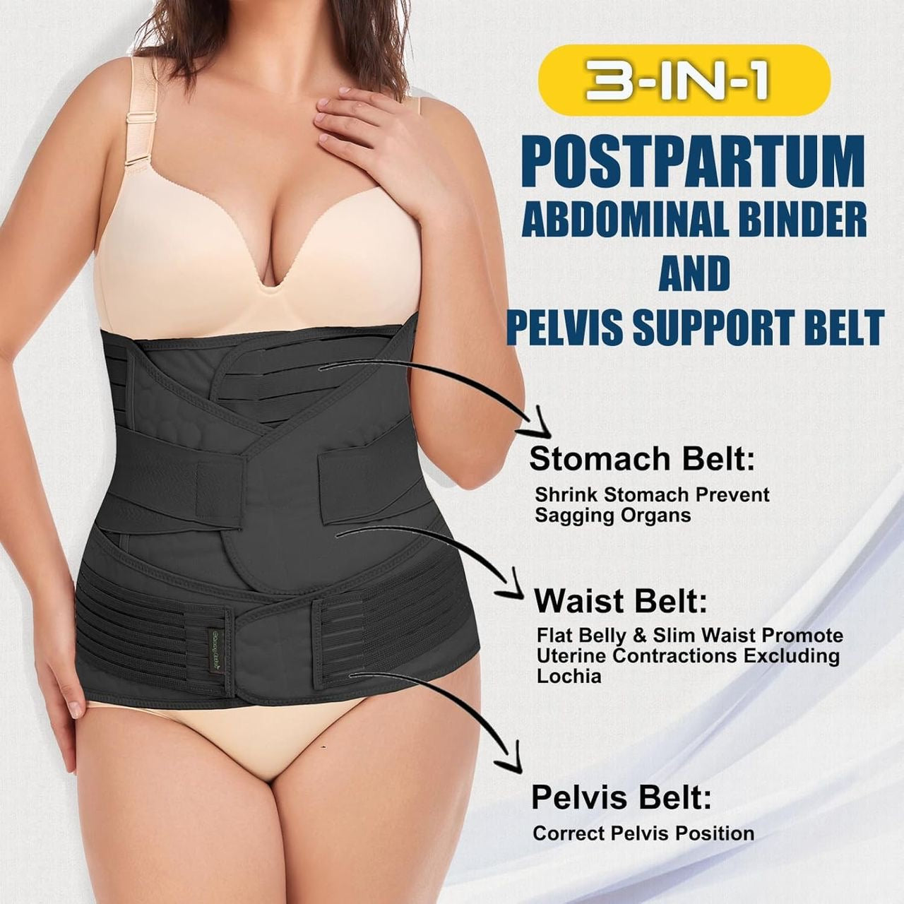 Ceinture Post-Partum 3 en 1 – Soutien et Récupération Après Accouchement*