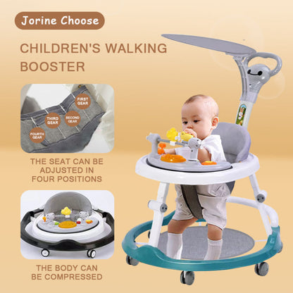 youpla  Trotteur Bébé 2-en-1 avec Poignée – Marche &amp; Pousseur – Jouets Musicaux – Plateau Repas