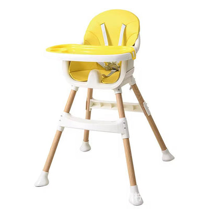 Chaise Haute Bébé  métal couleur bois robuste 2-en-1 Évolutive – Confort, Sécurité et Praticité