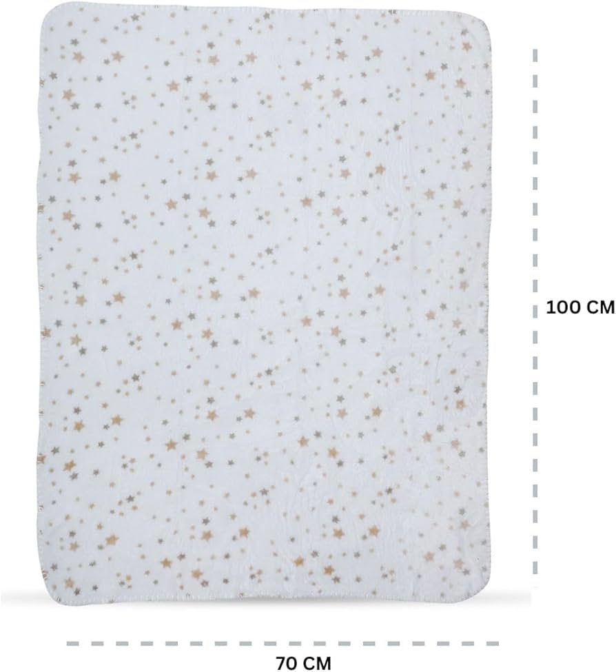 Peluche Ourson couronne avec Plaid – Bleu, Beige ou Rose