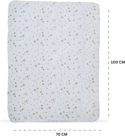 Peluche Ourson couronne avec Plaid – Bleu, Beige ou Rose