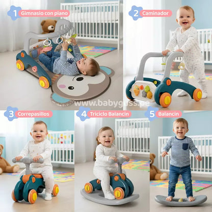 Jouet Éveil Bébé 7-en-1 Multifonction – Piano Musical, Trotteur et Cheval à Bascule – Jouet Éducatif 0-36 Mois