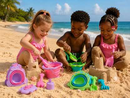 Jouet de Plage Pliable pour Enfants  – Design Dinosaure (3 Pièces) rose ou vert