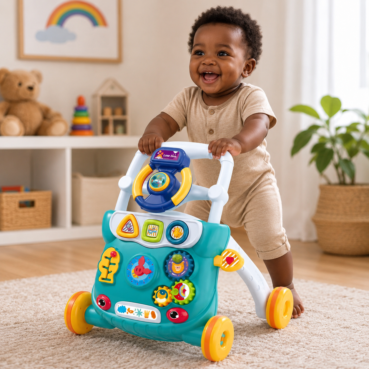 Baby Walker 🚶♂️ Trotteur Éducatif Bébé – Premiers Pas en Toute Confiance