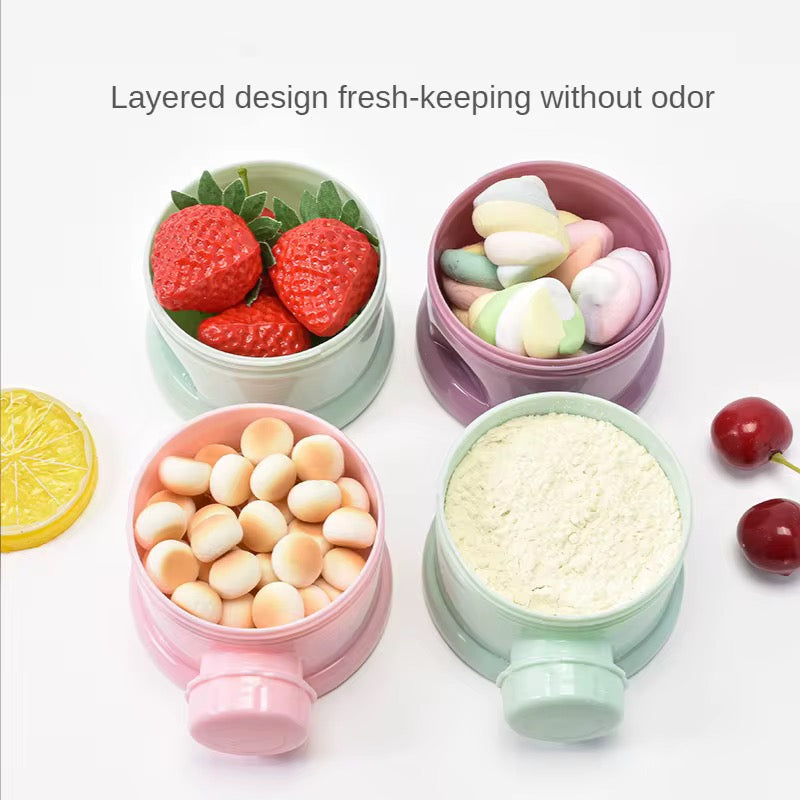 Boîte Doseuse de Lait en Poudre Bébé – 4 Compartiments Empilables | Design Ours