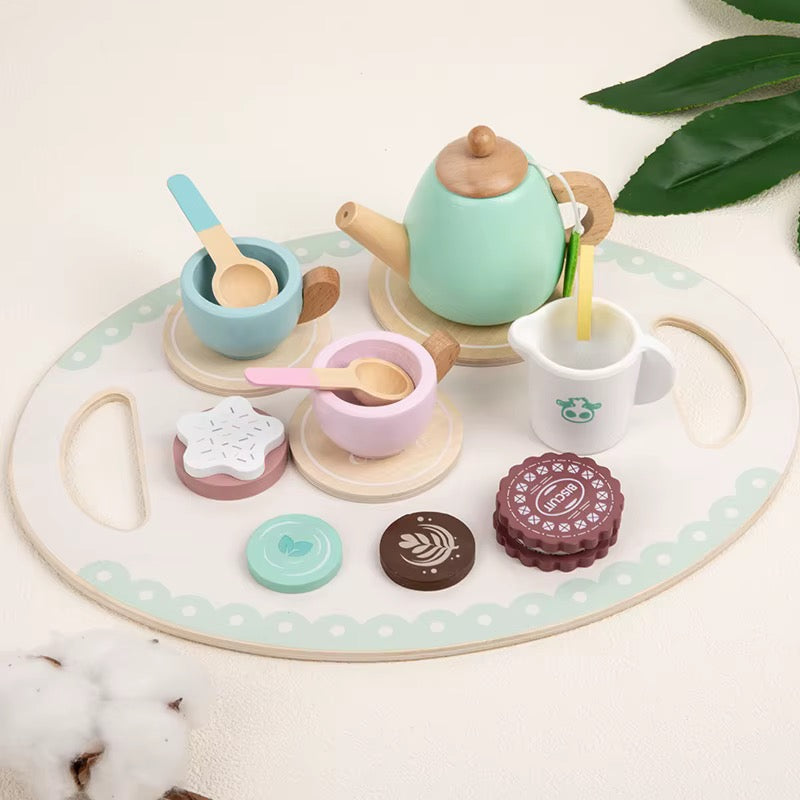 ☕ Service à Thé Montessori en Bois – Jeu d’Imitation Éducatif pour Enfants
