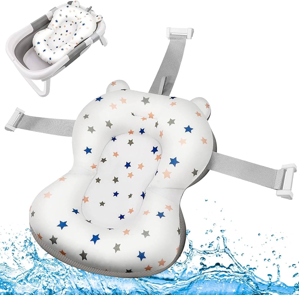 Coussin de bain suspendu pour bébé, antidérapant, doux, léger, réglable, à séchage rapide, pour nouveau-né