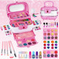 Malette Maquillage Fille,Ensemble 53 Pièces Lavable pour Enfant avec Miroir,Pinceau Cosmétique et Rouge