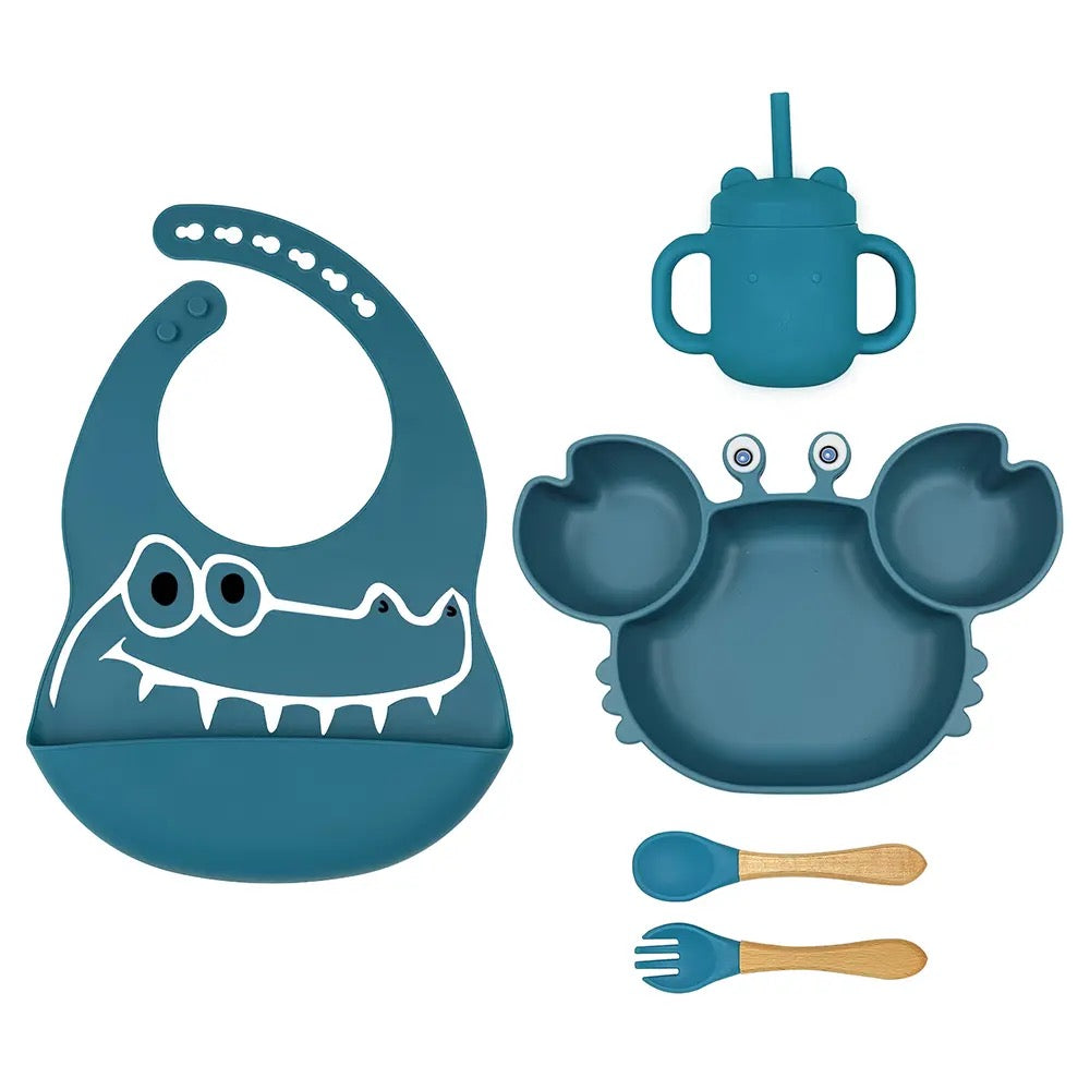 Set Repas en silicone Pour Enfant - 5 pieces , 5 Couleurs au Choix (Copie)