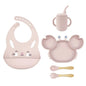 Set Repas en silicone Pour Enfant - 5 pieces , 5 Couleurs au Choix
