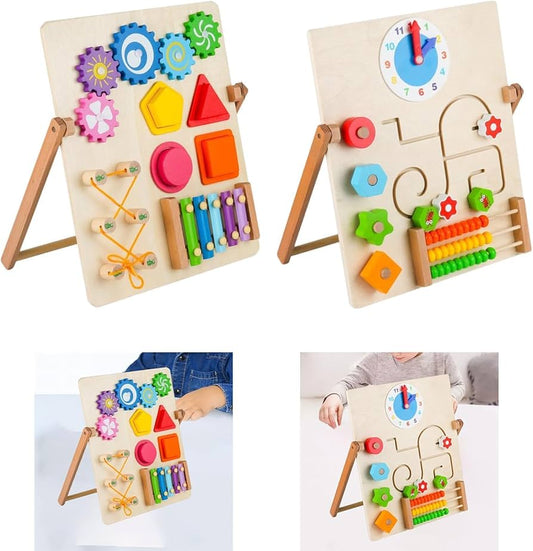 Tableau d'activités en bois pour tout-petits | Tableau d'éveil sensoriel pour enfants | Xylophone pour bébé | Jouets pour bébé | Jouets d'éveil