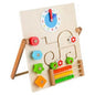 Tableau éducatif en bois avec horloge,