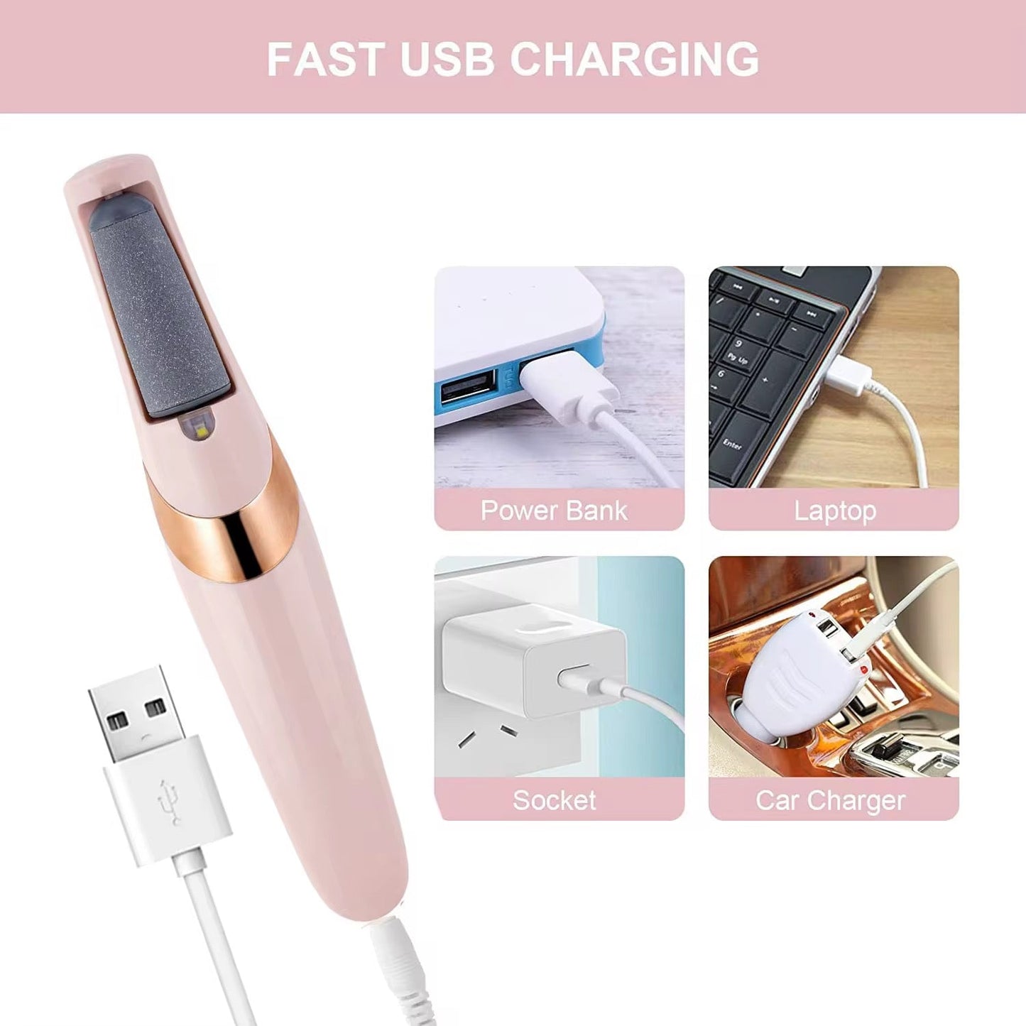 Lime Électrique Rechargeable pour Pieds – Soin Anti-Callosités avec Recharge USB Rapide
