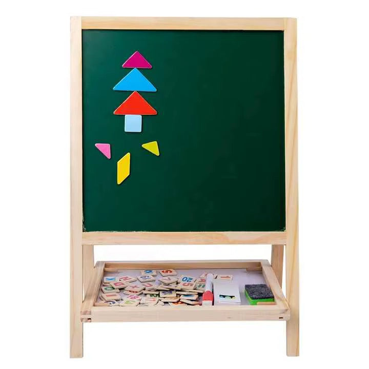 Tableau Magnétique Éducatif en Bois – Apprendre en s’Amusant ! Double face