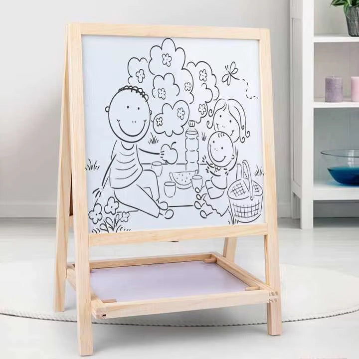 Tableau Magnétique Éducatif en Bois – Apprendre en s’Amusant ! Double face
