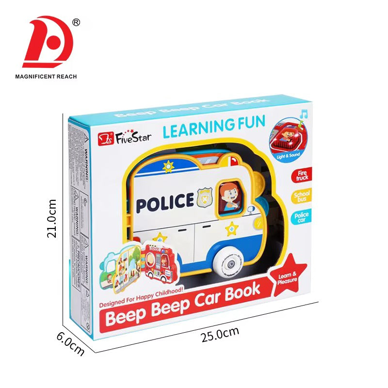 🚓 Livre Interactif « Beep Beep » – Police &amp; Camion de Pompiers