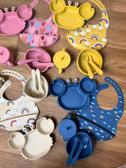 Ensemble Repas 6 pcs  Bébé en Silicone – Set Complet pour l’Apprentissage de l’Autonomie 🍽️👶