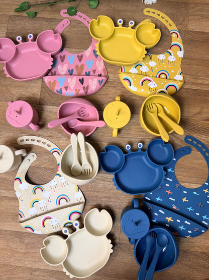 Ensemble Repas 6 pcs  Bébé en Silicone – Set Complet pour l’Apprentissage de l’Autonomie 🍽️👶