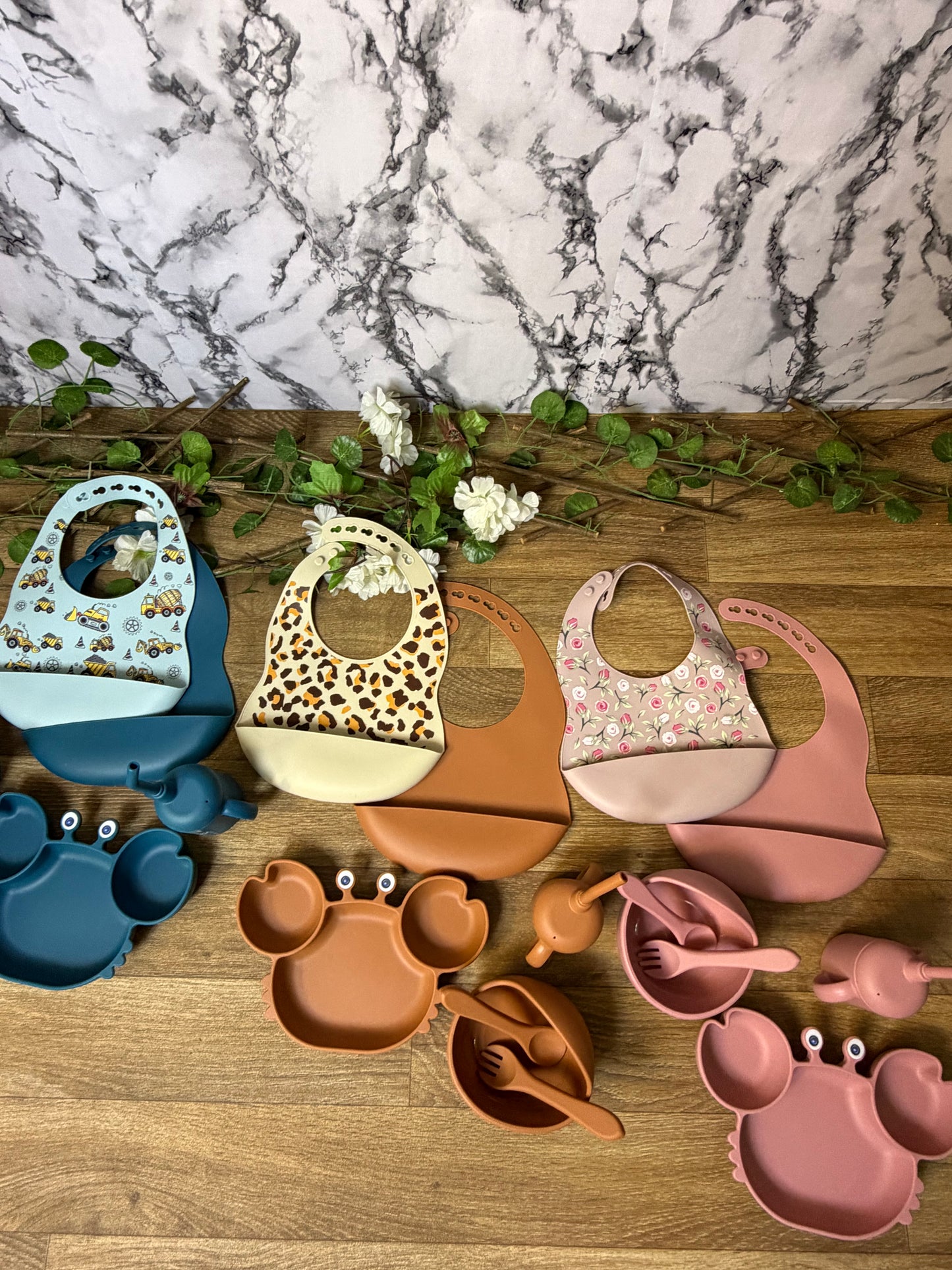 Ensemble Repas Bébé en Silicone – 7 pcs -Set Complet pour l’Apprentissage de l’Autonomie 🍽️👶 (Copie)