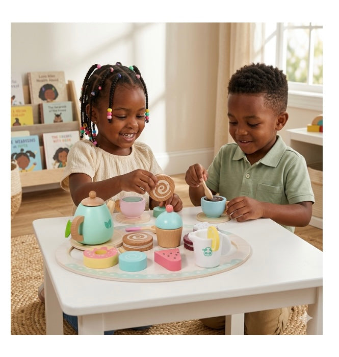 ☕ Service à Thé Montessori en Bois – Jeu d’Imitation Éducatif pour Enfants