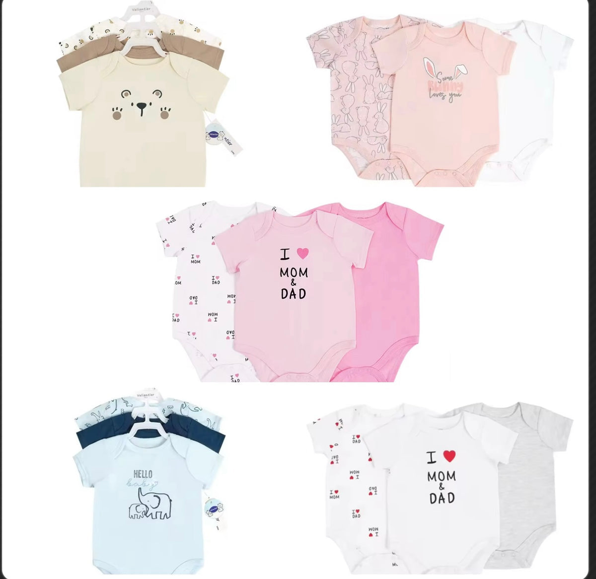 Lot de 3 body 100% coton