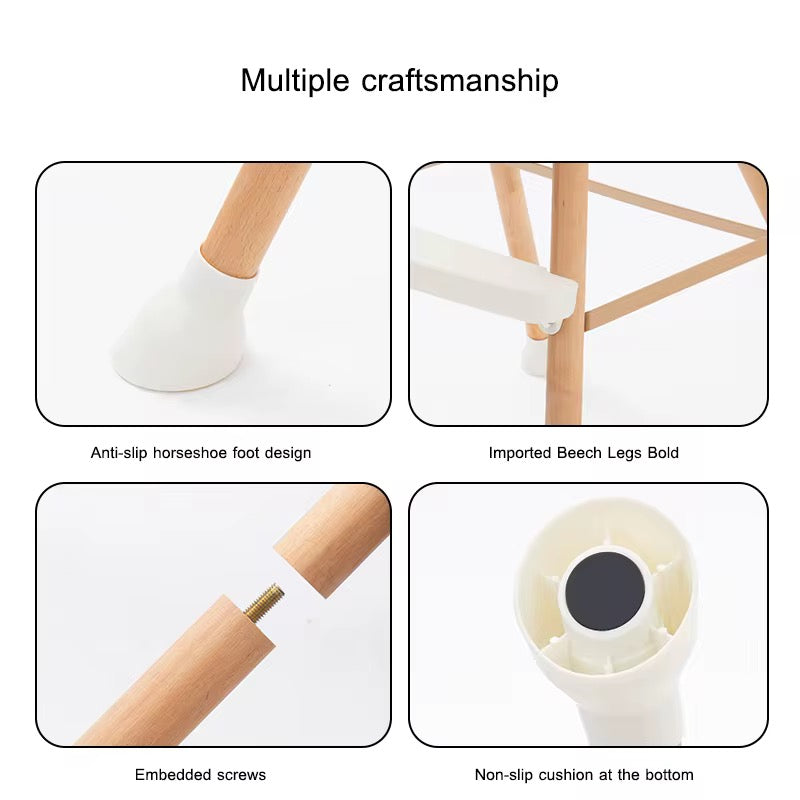 Chaise haute scandinave pied  en métal couleur bois , plusieurs coloris dispo