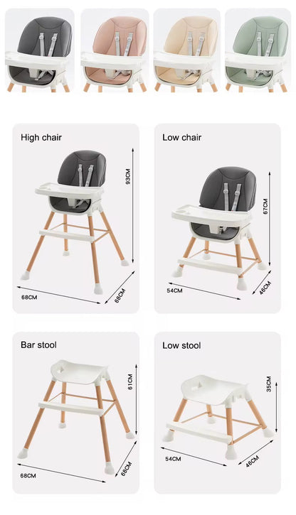Chaise haute scandinave pied  en métal couleur bois , plusieurs coloris dispo