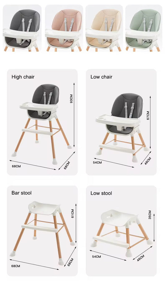 Chaise haute scandinave pied  en métal couleur bois , plusieurs coloris dispo