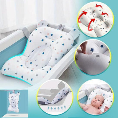 Coussin de bain suspendu pour bébé, antidérapant, doux, léger, réglable, à séchage rapide, pour nouveau-né
